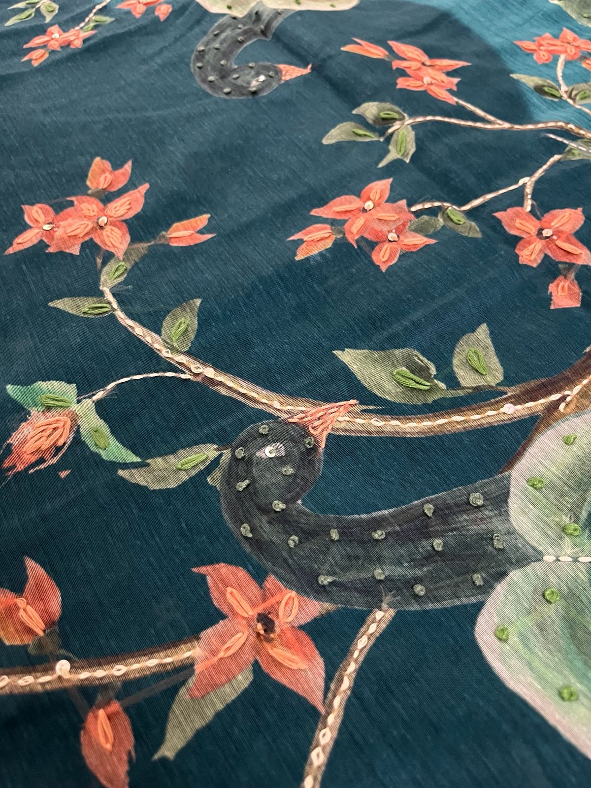 Mayurvana Teal Bloom