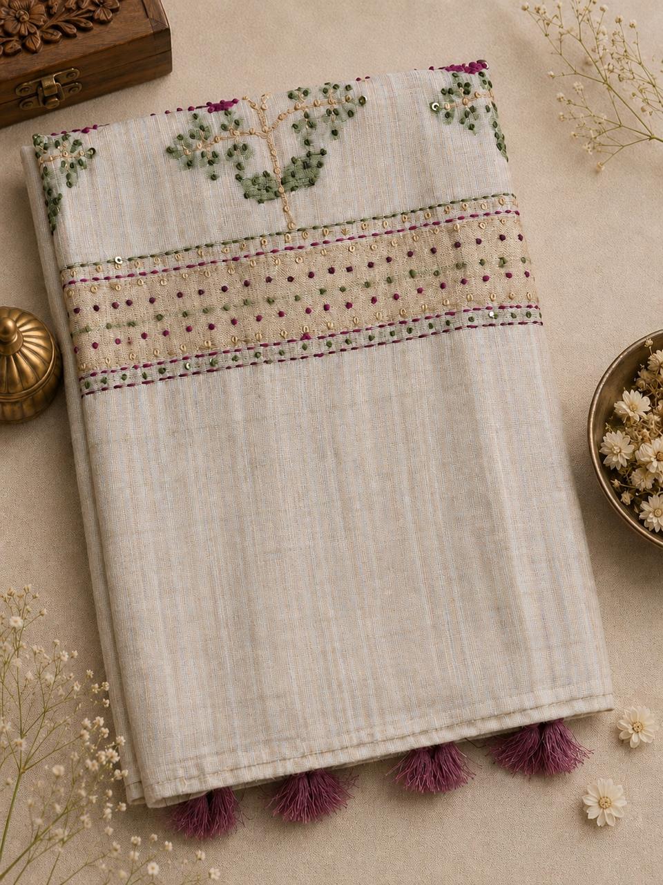 Gulnaar Ivory Jamdani