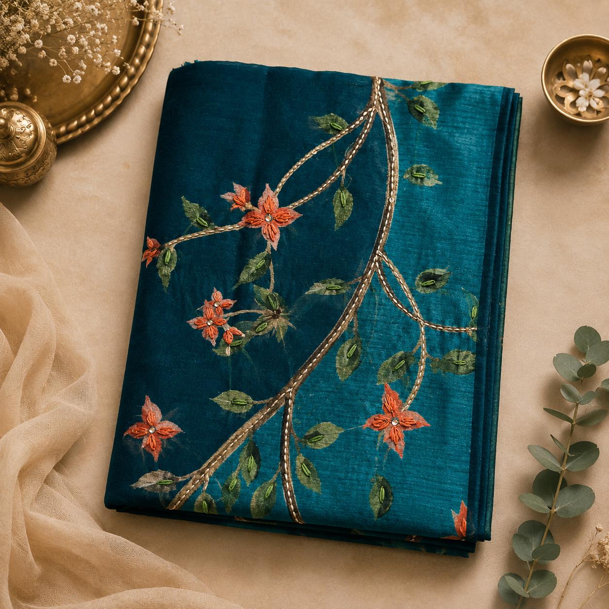 Mayurvana Teal Bloom
