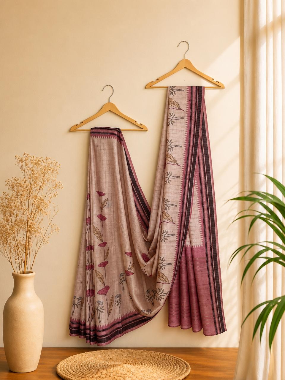 Rose Earth Tussar Elegance