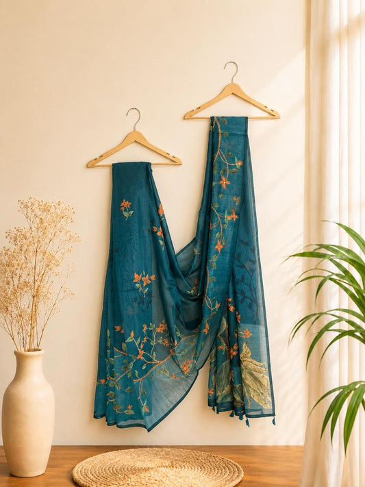 Mayurvana Teal Bloom