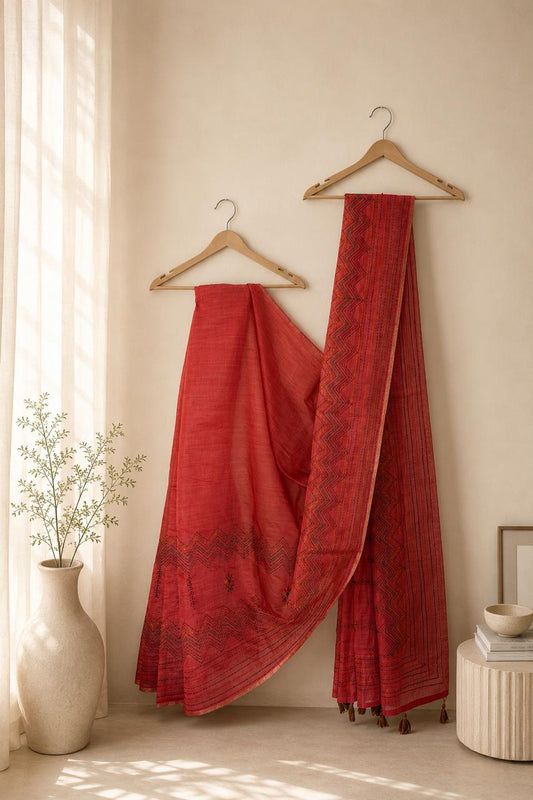 Coral Kantha Rhythm
