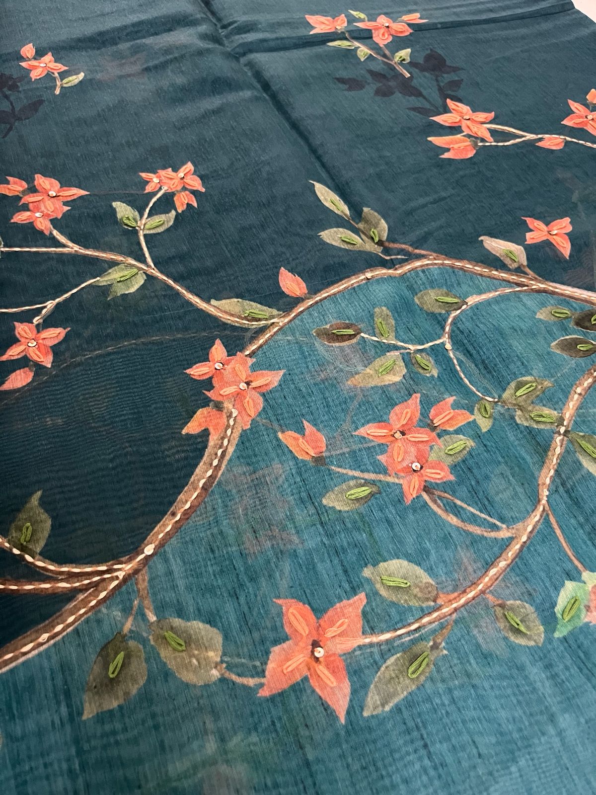 Mayurvana Teal Bloom